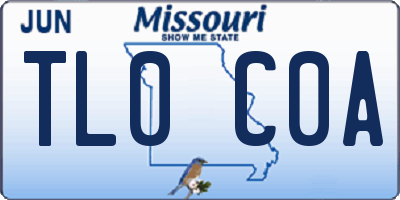 MO license plate TL0C0A