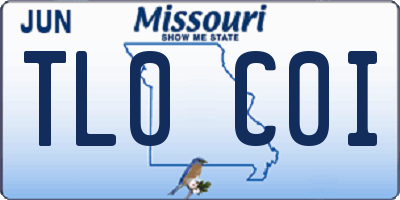 MO license plate TL0C0I