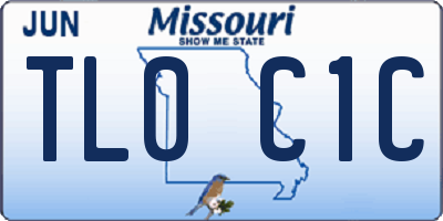 MO license plate TL0C1C