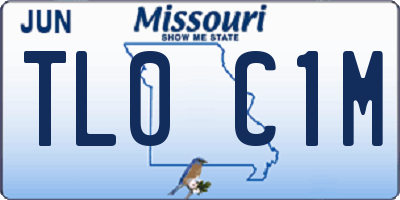 MO license plate TL0C1M
