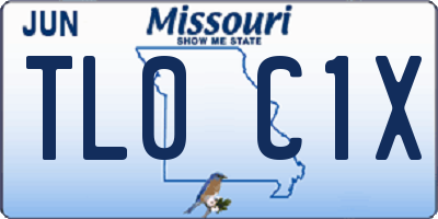 MO license plate TL0C1X