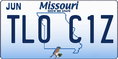 MO license plate TL0C1Z