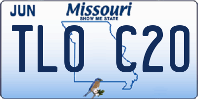 MO license plate TL0C2O