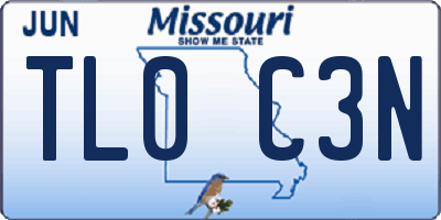 MO license plate TL0C3N