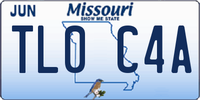 MO license plate TL0C4A