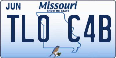 MO license plate TL0C4B