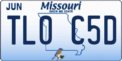 MO license plate TL0C5D
