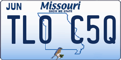 MO license plate TL0C5Q