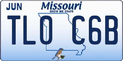 MO license plate TL0C6B