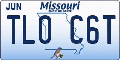 MO license plate TL0C6T