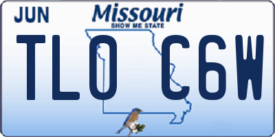 MO license plate TL0C6W