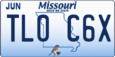 MO license plate TL0C6X