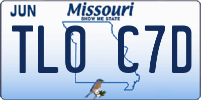 MO license plate TL0C7D