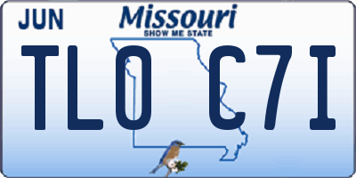 MO license plate TL0C7I