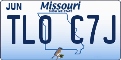 MO license plate TL0C7J