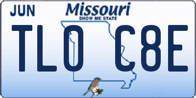 MO license plate TL0C8E