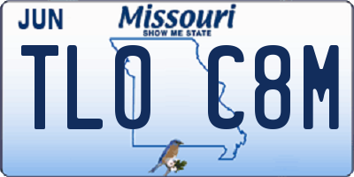MO license plate TL0C8M
