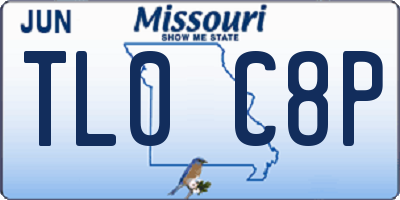 MO license plate TL0C8P