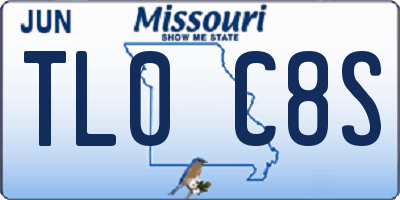 MO license plate TL0C8S