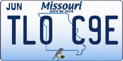 MO license plate TL0C9E