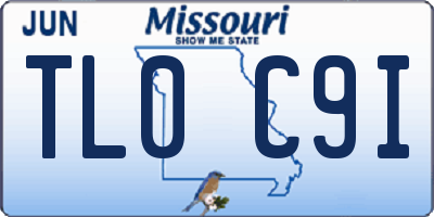 MO license plate TL0C9I