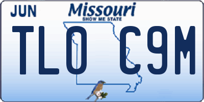 MO license plate TL0C9M