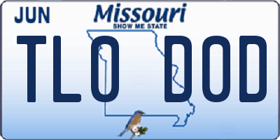 MO license plate TL0D0D