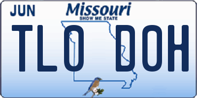 MO license plate TL0D0H