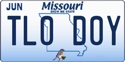 MO license plate TL0D0Y