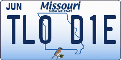 MO license plate TL0D1E