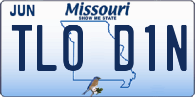 MO license plate TL0D1N