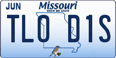 MO license plate TL0D1S