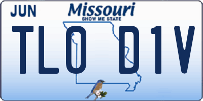 MO license plate TL0D1V