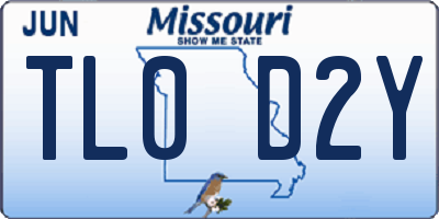 MO license plate TL0D2Y