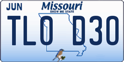 MO license plate TL0D3O