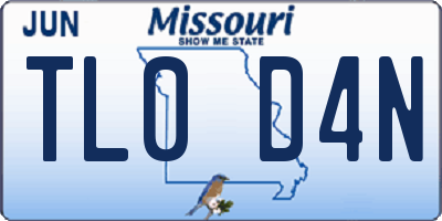 MO license plate TL0D4N
