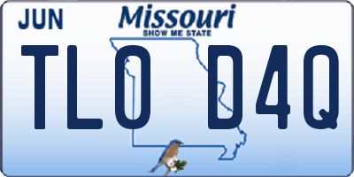 MO license plate TL0D4Q