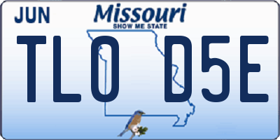 MO license plate TL0D5E