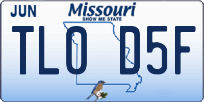 MO license plate TL0D5F