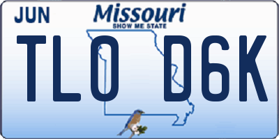 MO license plate TL0D6K