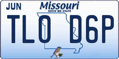 MO license plate TL0D6P