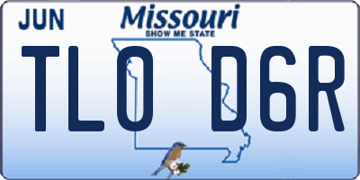 MO license plate TL0D6R