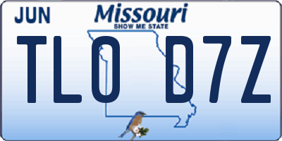 MO license plate TL0D7Z