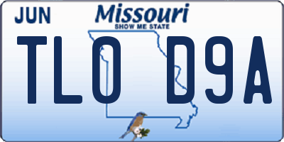 MO license plate TL0D9A