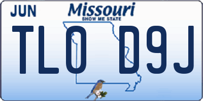 MO license plate TL0D9J
