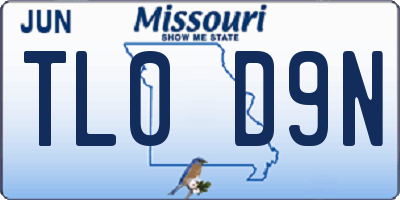 MO license plate TL0D9N