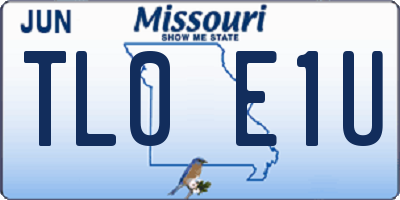 MO license plate TL0E1U