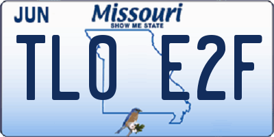 MO license plate TL0E2F