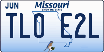 MO license plate TL0E2L