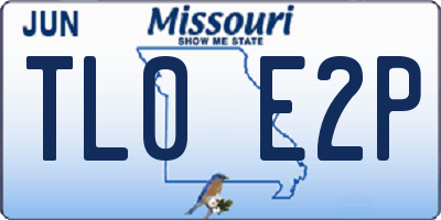 MO license plate TL0E2P